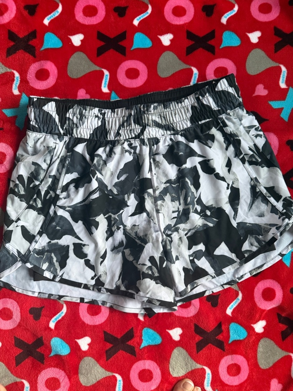 Avia Women’s Black & White Print Athletic Shorts